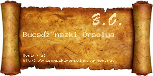 Bucsánszki Orsolya névjegykártya