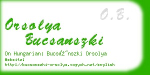 orsolya bucsanszki business card